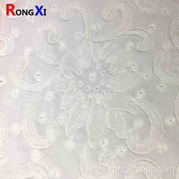 Cotton Eyelet Fabric Embroidered Fabric with Fishing Line